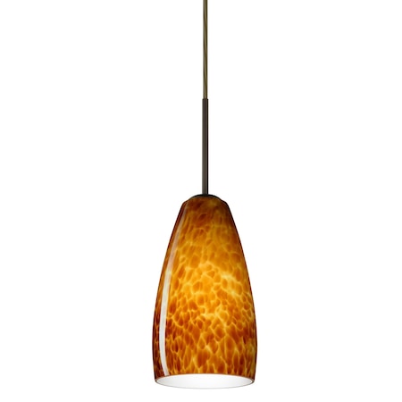 Besa Lighting Chrissy Cord Pendant, Amber Cloud, Bronze Finish, 1x40W Candelabra 1BT-150918-BR